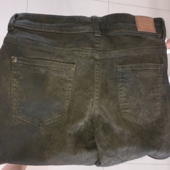 NEW ZARA army green jeans, size 2 - Picture 4 of 6